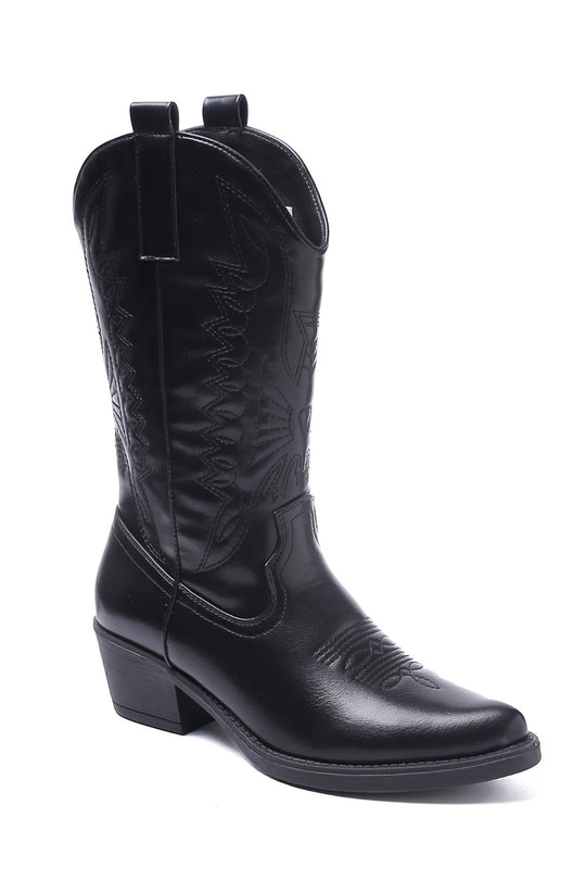 Salin Cowboy Boots Low - Black Shoes Routines Fashion   