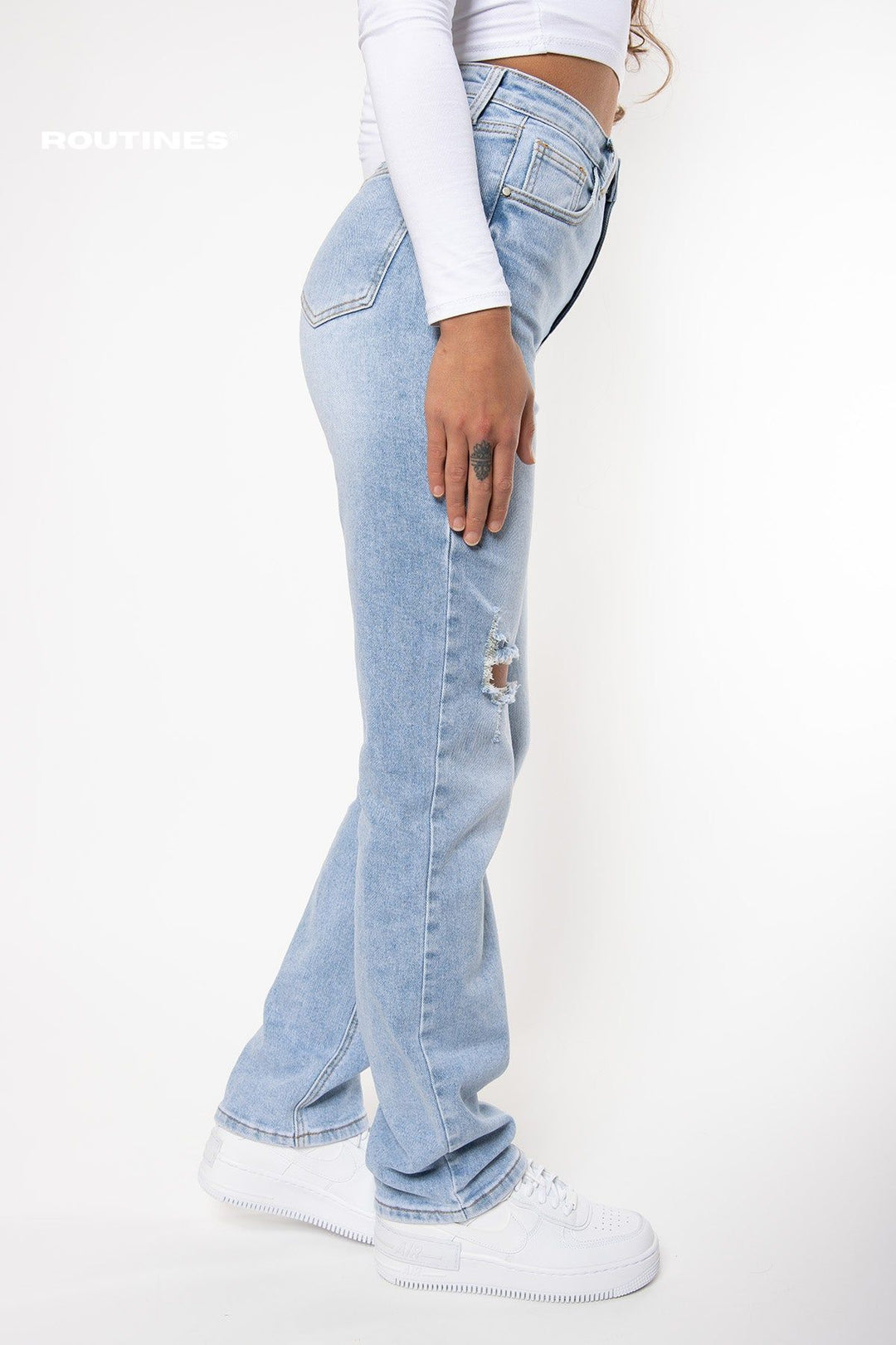 Serena Stretch Straight Leg Jeans Jeans Routines Fashion   