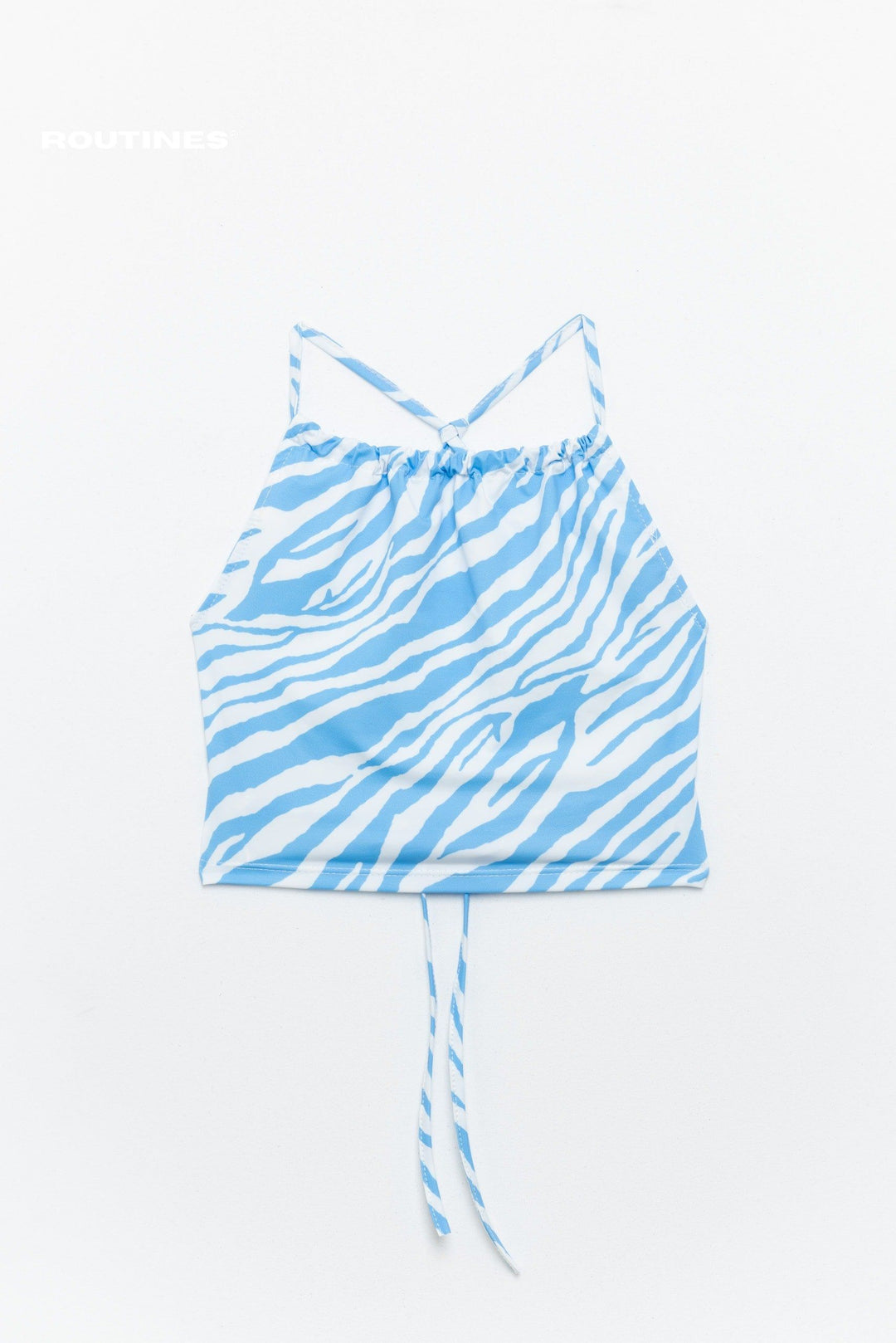 Bailey Zebra Blue Crop Top Top Routines Fashion   